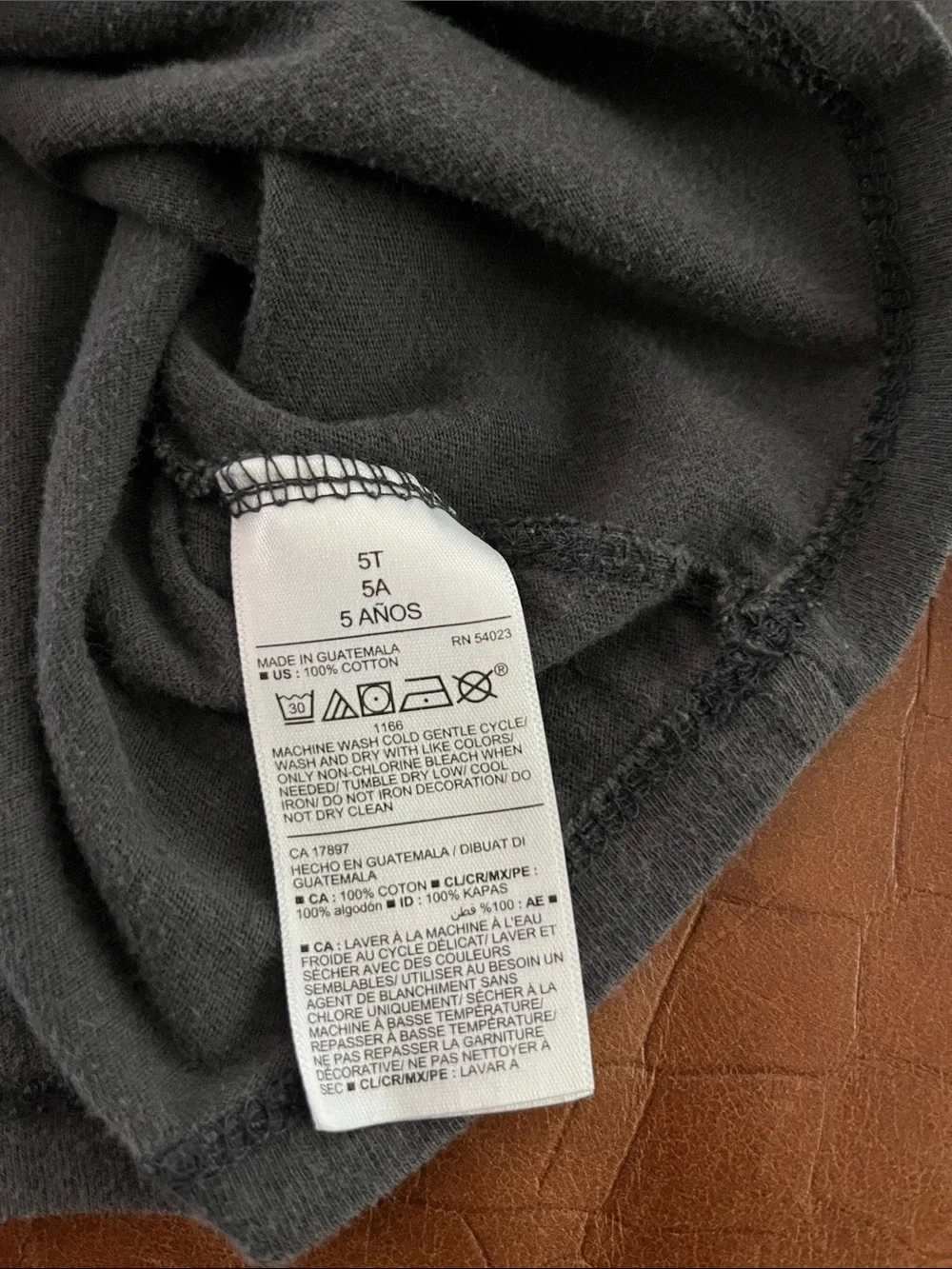 Old Navy Kids Long-Sleeve Logo Tee - Charcoal Gray & White Print